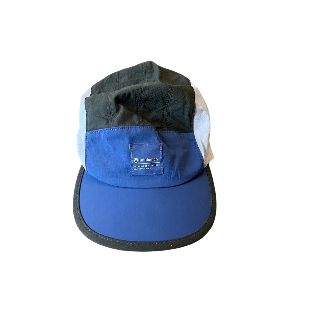 lululemon 5-Panel Running Hat One Size Blue Gray White Adjustable Cap